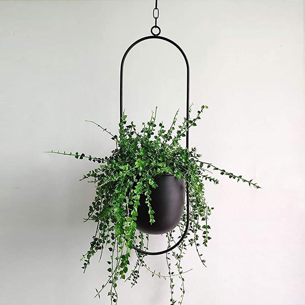 Halo Metal Hanging Planter – Elegant Hängande Kruka i Guld för Inomhus & Utomhusbruk