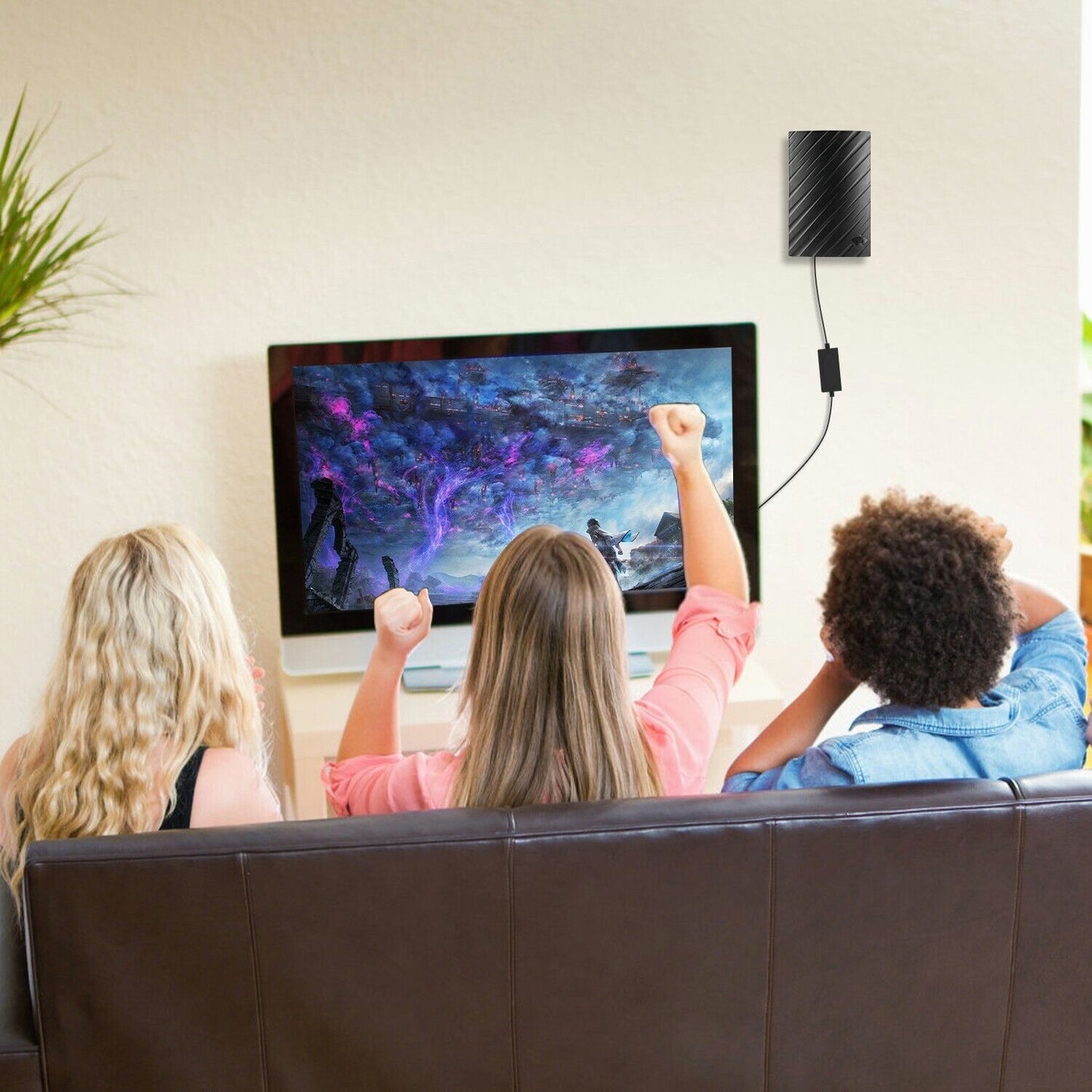 Långdistans HDTV Antenn för Inomhusbruk – 600 Miles Räckvidd, 4K/1080P-kompatibel med 5m Koaxialkabel