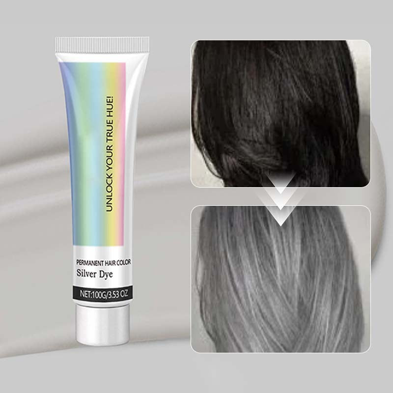 SilverGlow Silver Hårfärg utan Ammoniak – Skonsam, Naturlig Grå Nyans med Botaniska Extrakt (100g)