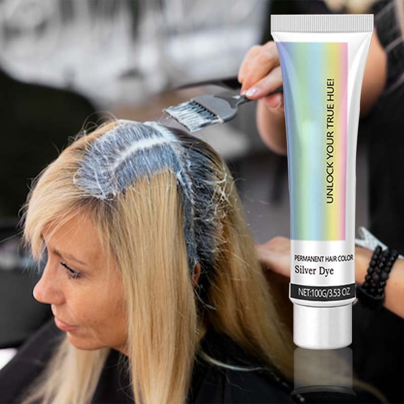SilverGlow Silver Hårfärg utan Ammoniak – Skonsam, Naturlig Grå Nyans med Botaniska Extrakt (100g)