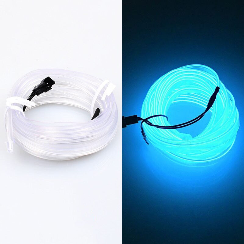 Flexibel LED-ljusband med neon-effekt – USB-driven dekorbelysning för bil, rum eller fest