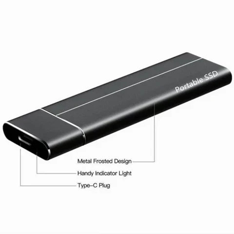 Portabel SSD Hårddisk – Upp till 30TB Lagring, 550MB/s Hastighet & USB 3.0/Type-C för PC, Mac & Android