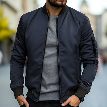 Herrjacka bomber retro | Varm HUGO bomberjacka i skinnlook för höst & vinter