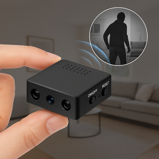 Trådlös HD-Övervakningskamera med Rörelsedetektering & Nattseende – 1080p, Laddningsbart Batteri, Kompakt Inomhuskamera