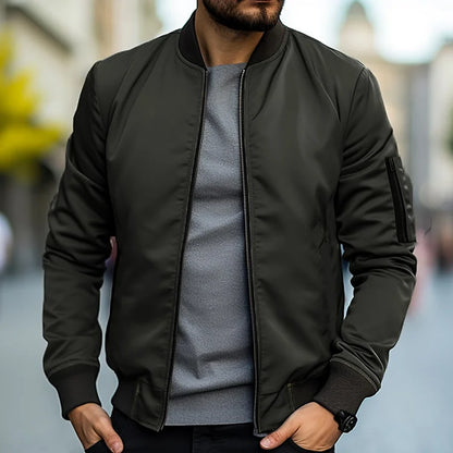 Herrjacka bomber retro | Varm HUGO bomberjacka i skinnlook för höst & vinter