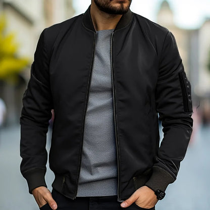 Herrjacka bomber retro | Varm HUGO bomberjacka i skinnlook för höst & vinter