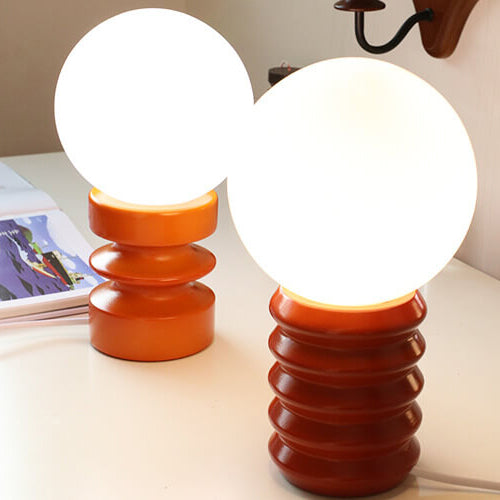 Vintage Orange Bordslampa i Glas – Retro Belysning med Tidlös Stil – Perfekt för Sovrum, Vardagsrum & Arbetsrum