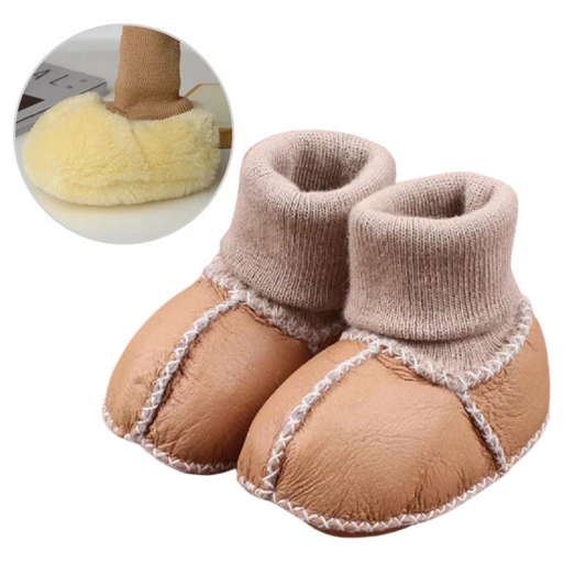 Mini Fashion Vinter­babyskor – Halkfria & Varmfodrade Tofflor för Små Barn | Mjuk Bomull & Ull 0–14 mån