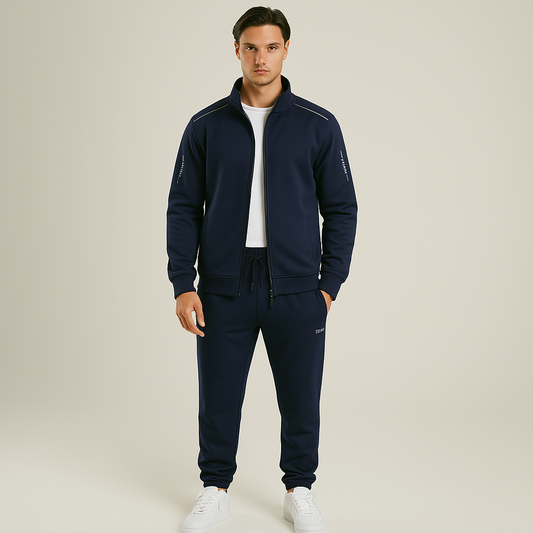 Träningsset för Herr – Andningsbart 2-delat Set med Dragkedja & Fickor | Komfort & Stil i S–6XL
