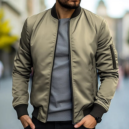 Herrjacka bomber retro | Varm HUGO bomberjacka i skinnlook för höst & vinter
