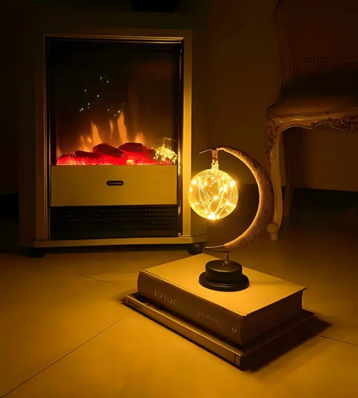 Enchanted Månlampa – Dekorativ LED Bordslampa med Magisk Glaseffekt och Batteridrift