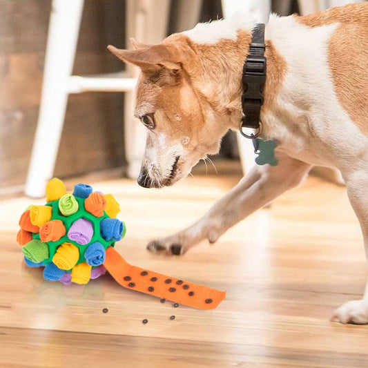 SnuffleMaster Nosaktivitetsboll för Hund – Interaktiv Aktiveringsleksak i Fleece & Gummi | Dold Godislek