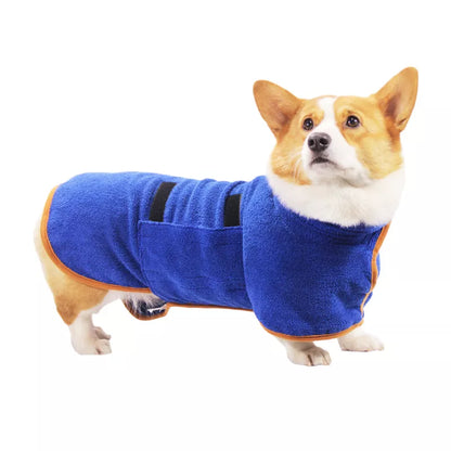 Absorberande Hundbadrock – Mjuk & Justerbar Torkrock för Hundar (XS–XL)