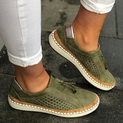 Gröna slip-on sneakers för dam – Bekväma och trendiga vardagsskor