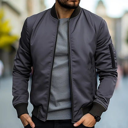 Herrjacka bomber retro | Varm HUGO bomberjacka i skinnlook för höst & vinter