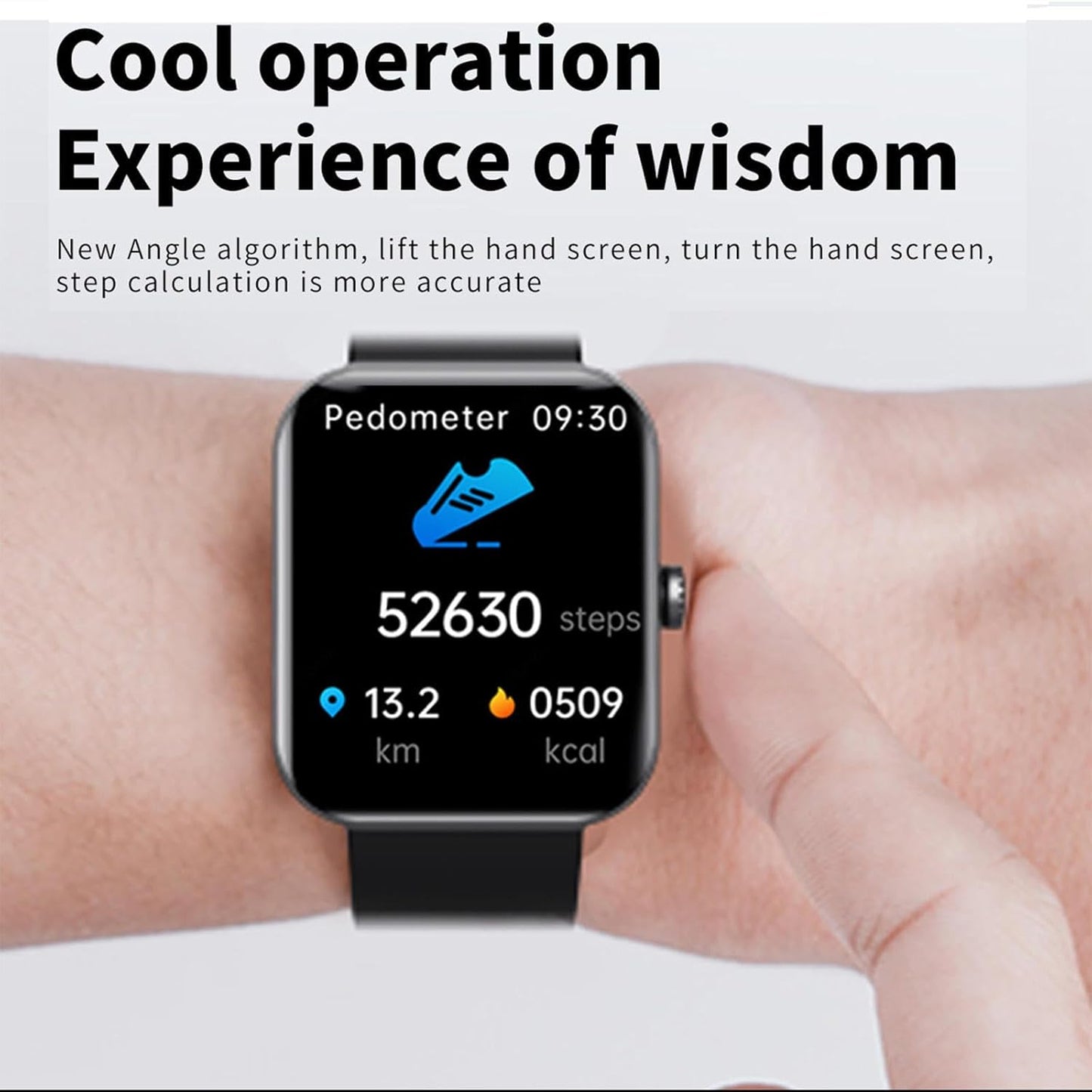 Smartwatch med Icke-Invasiv Blodsockermätning – Hälsospårning, Pulsmätare, GPS & IP67 Vattentålig