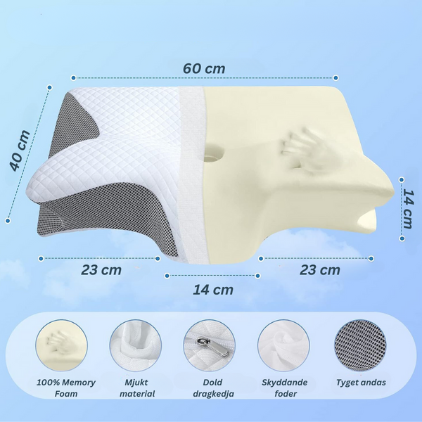 Drömstödet | Ergonomisk Memory Foam Sovkudde för Optimal Komfort & Smärtlindring