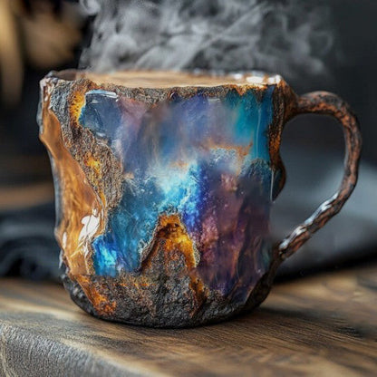 Kaffekoppar i mineralkristall