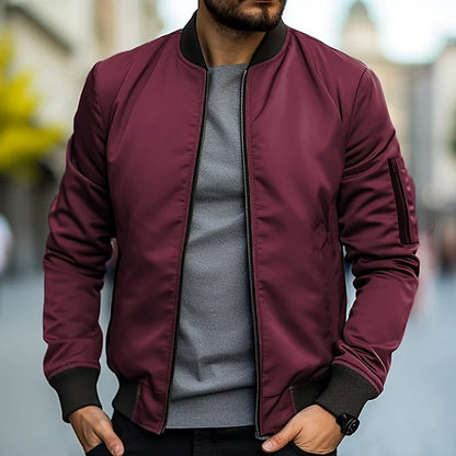 Herrjacka bomber retro | Varm HUGO bomberjacka i skinnlook för höst & vinter