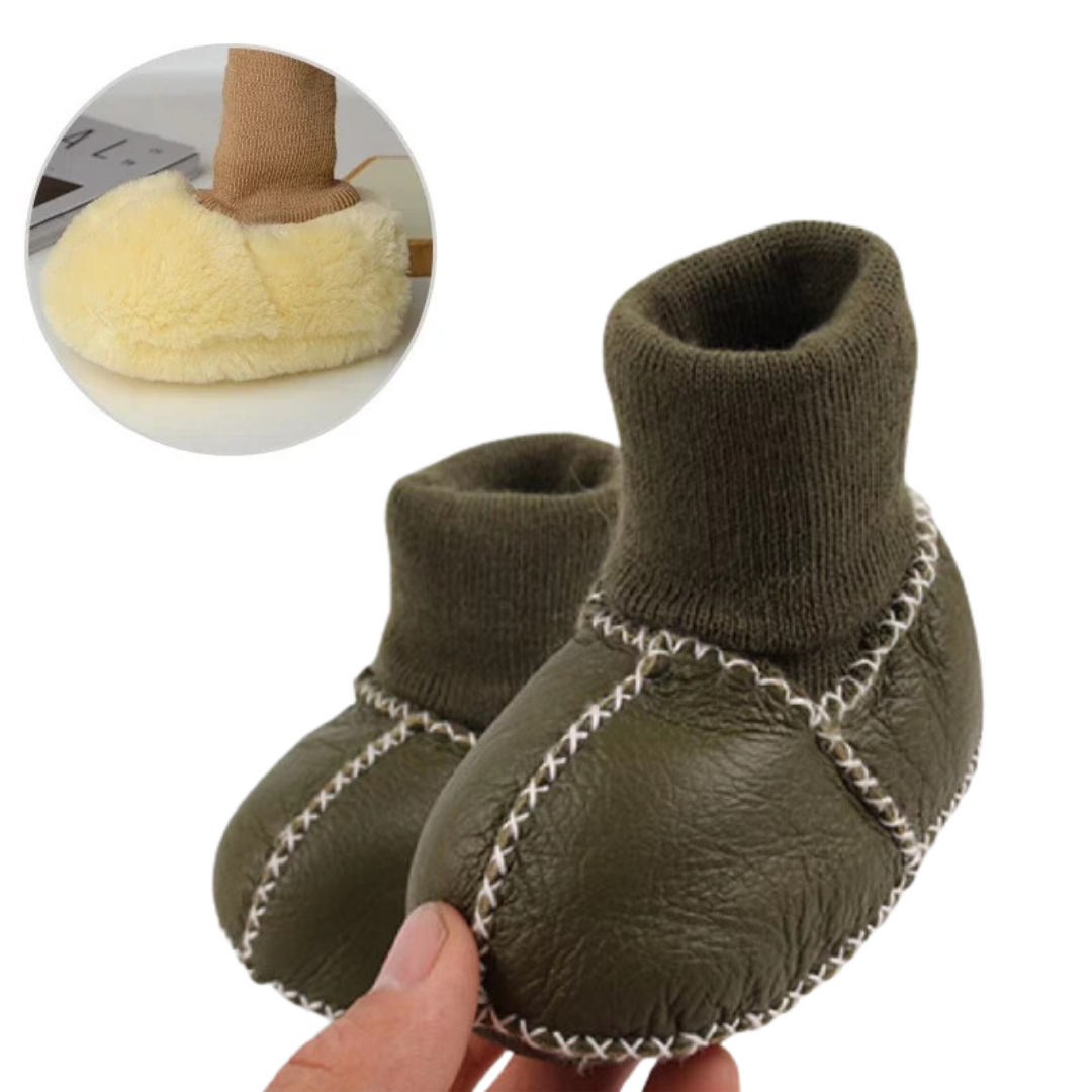 Mini Fashion Vinter­babyskor – Halkfria & Varmfodrade Tofflor för Små Barn | Mjuk Bomull & Ull 0–14 mån