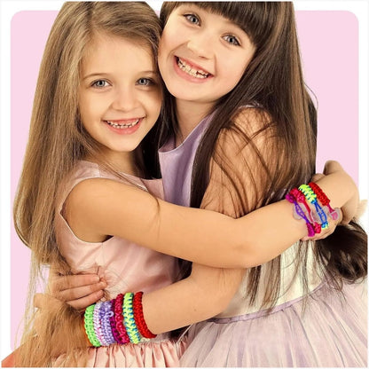 BraceletFun Armbandset för Barn – Färgglad Flätverkstad med Verktyg & Berlocker | Kreativt DIY-kit 6+