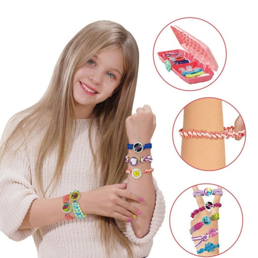BraceletFun Armbandset för Barn – Färgglad Flätverkstad med Verktyg & Berlocker | Kreativt DIY-kit 6+