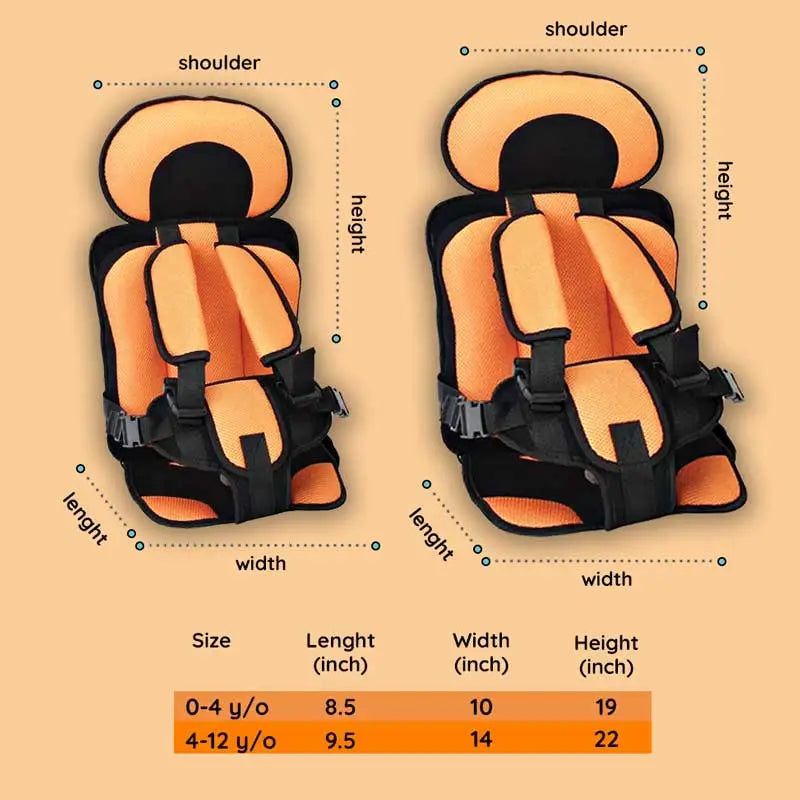 Barnsäker Bilstolskudde – Justerbar 5-Punktssele, Ergonomisk & Lätt att Installera för Barn 0–12 år