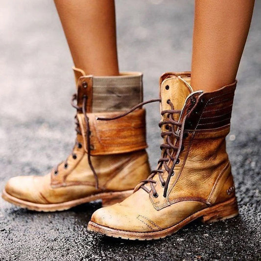 Ambre Snörade Damboots i Syntetläder – Eleganta, Hållbara & Bekväma Höst- och Vinterstövlar