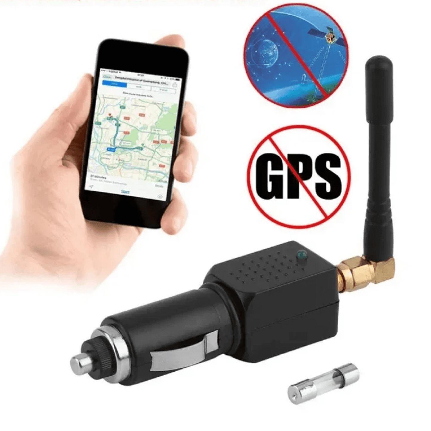 GPS-Signalsblockerare för Fordon – Skydd mot Spårning med Kompakt Design och 12–24V Kompatibilitet