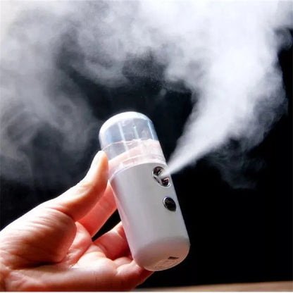 GlowBreeze Återuppladdningsbar Ansiktsspridare med NanoMist – Portabel Ångspray för Fukt & Fräsch Hy – 30ml Vattentank