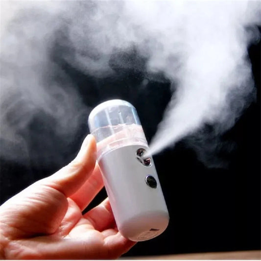 GlowBreeze Återuppladdningsbar Ansiktsspridare med NanoMist – Portabel Ångspray för Fukt & Fräsch Hy – 30ml Vattentank