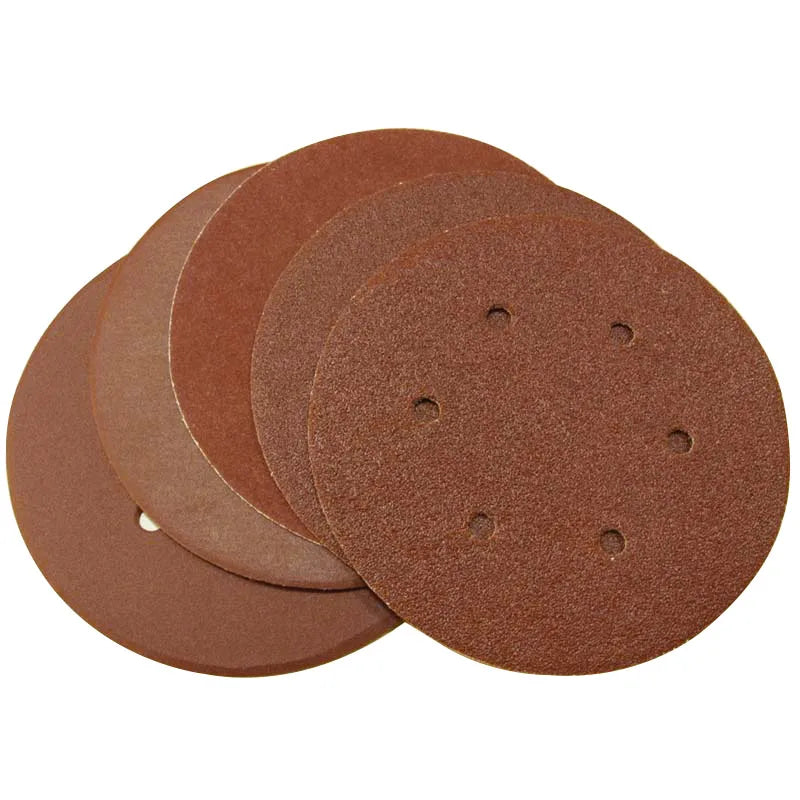 50-pack Sliprondeller 6" (150 mm) – 6 hål | Aluminiumoxid | Kardborrefäste