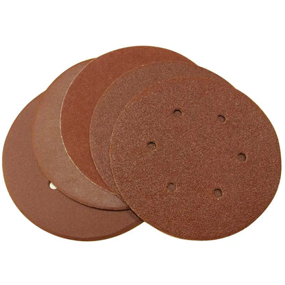 50-pack Sliprondeller 6" (150 mm) – 6 hål | Aluminiumoxid | Kardborrefäste