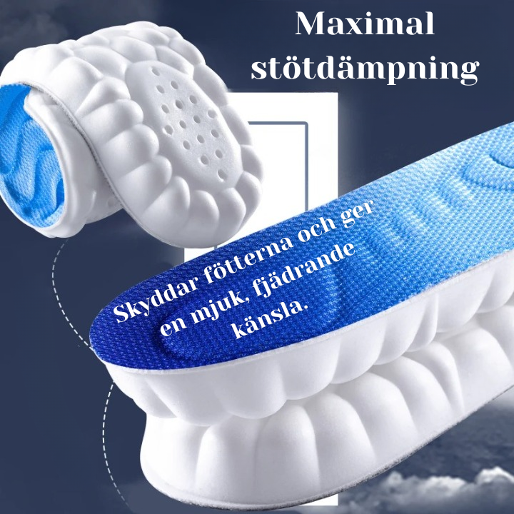 HeavenStep 4D-Stötdämpande Skoinlägg | För Smärtfri Rörelse och Optimalt Stöd