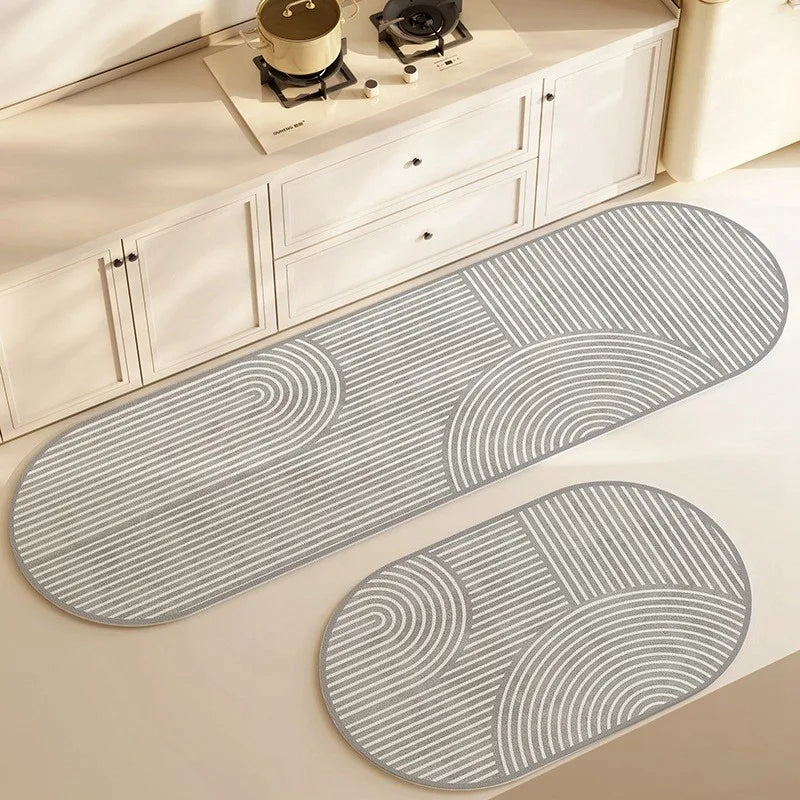 Halkfri och Absorberande Matta – Modern Design för Kök, Badrum och Entré