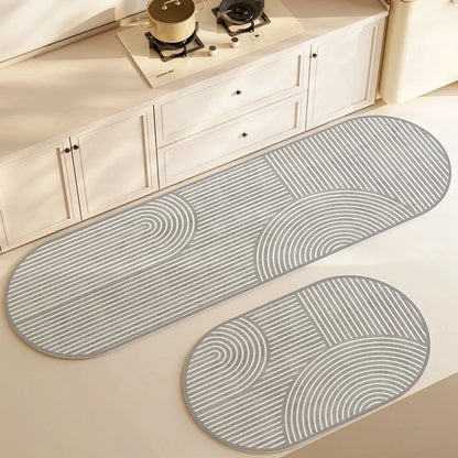 Halkfri och Absorberande Matta – Modern Design för Kök, Badrum och Entré