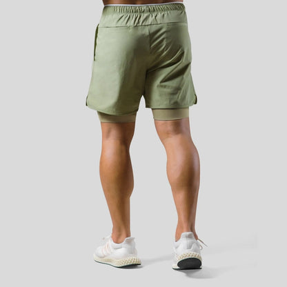2-i-1 Träningsshorts för Herr – Kompressionsinnerbyxa, Fickor & Stilren Design | M–XXXL