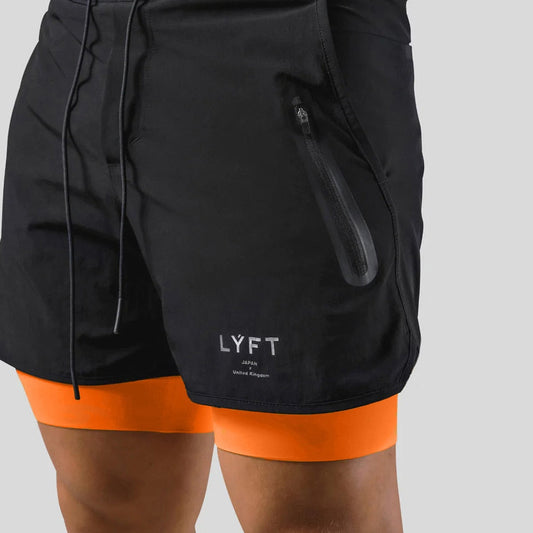 2-i-1 Träningsshorts för Herr – Kompressionsinnerbyxa, Fickor & Stilren Design | M–XXXL