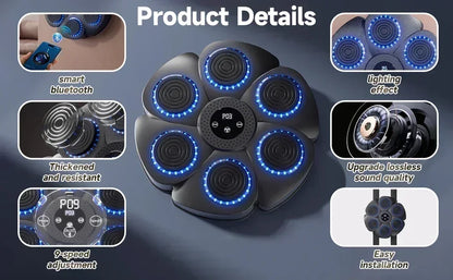 Maximus Smart Boxningsmaskin – Interaktiv Boxningsvägg med Bluetooth, Ljus & 9 Träningslägen | För Barn & Vuxna
