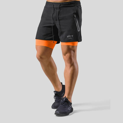 2-i-1 Träningsshorts för Herr – Kompressionsinnerbyxa, Fickor & Stilren Design | M–XXXL