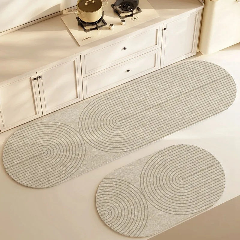 Halkfri och Absorberande Matta – Modern Design för Kök, Badrum och Entré