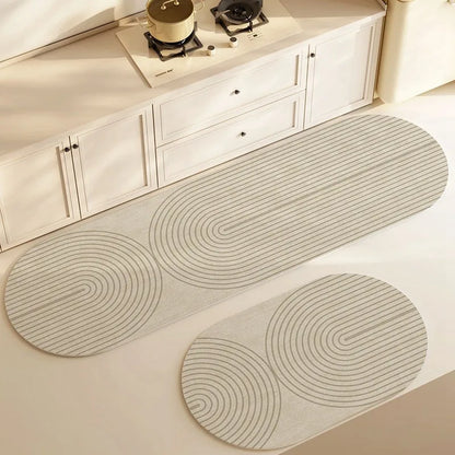 Halkfri och Absorberande Matta – Modern Design för Kök, Badrum och Entré