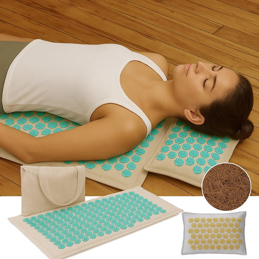 Akupressurmatta för naturlig smärtlindring och avslappning – komplett wellness-kit