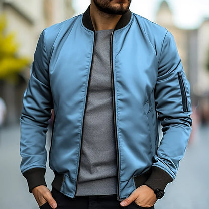 Herrjacka bomber retro | Varm HUGO bomberjacka i skinnlook för höst & vinter