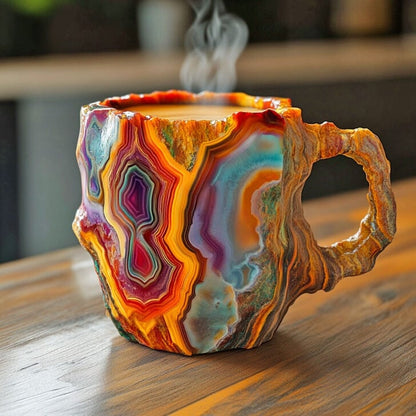 Kaffekoppar i mineralkristall