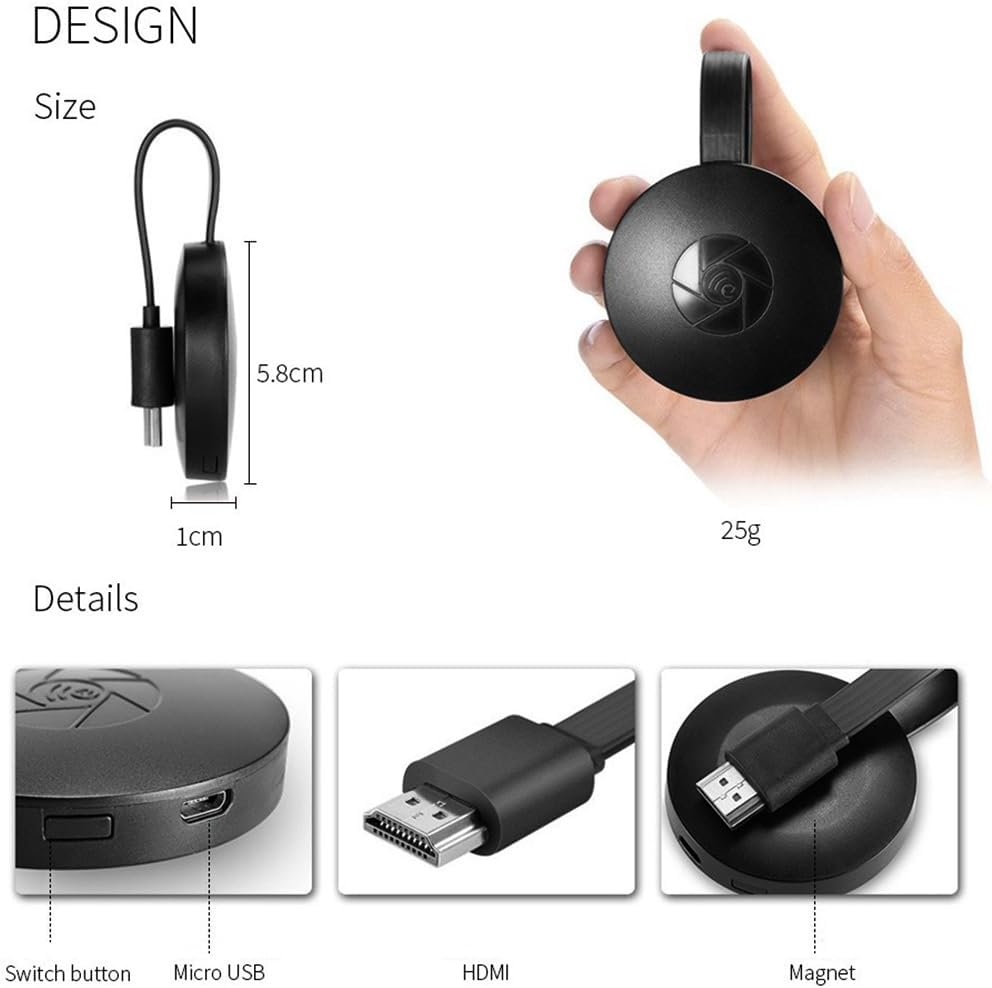 Kompakt trådlös videostreamer – HD 1080p & dubbelbands-Wi-Fi