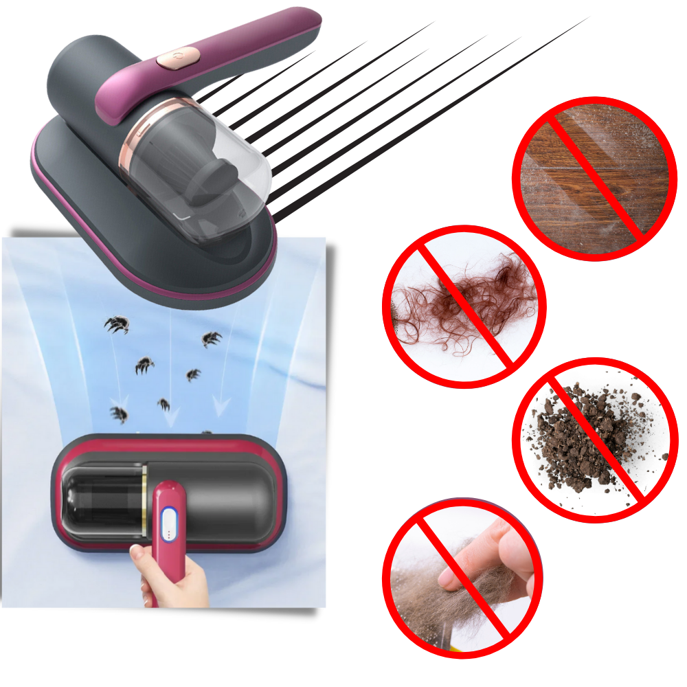 Sladdlös UV-C Dammsugare för Kvalster och Allergener – 10000Pa Sugkraft, Vibrationsrengöring & Snabbladdning via Type-C