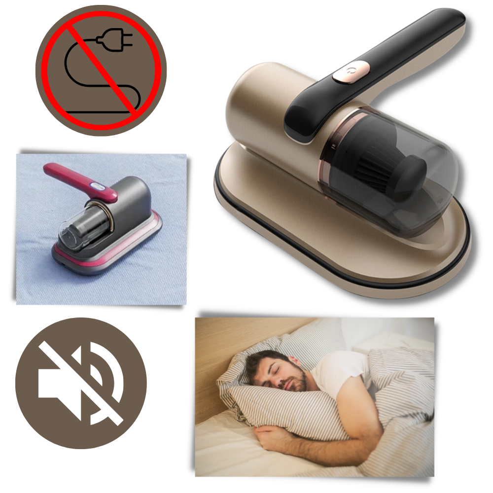 Sladdlös UV-C Dammsugare för Kvalster och Allergener – 10000Pa Sugkraft, Vibrationsrengöring & Snabbladdning via Type-C