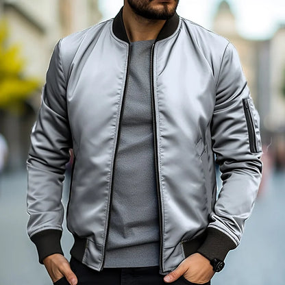 Herrjacka bomber retro | Varm HUGO bomberjacka i skinnlook för höst & vinter