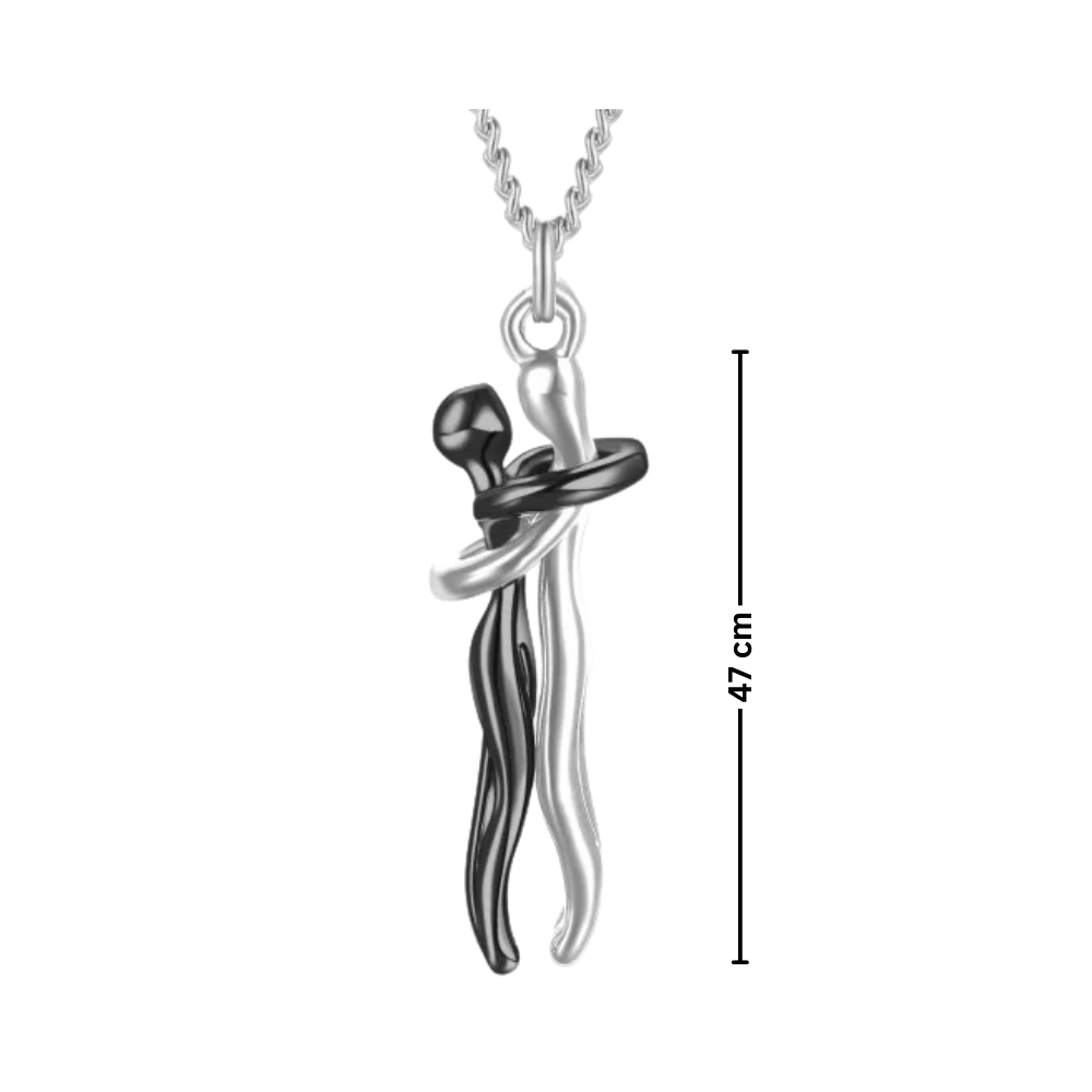 Hug Love Halsband – Symboliskt Parhalsband i Titanstål, Tidlös Design, Kärleksfull Gåva för Honom & Henne
